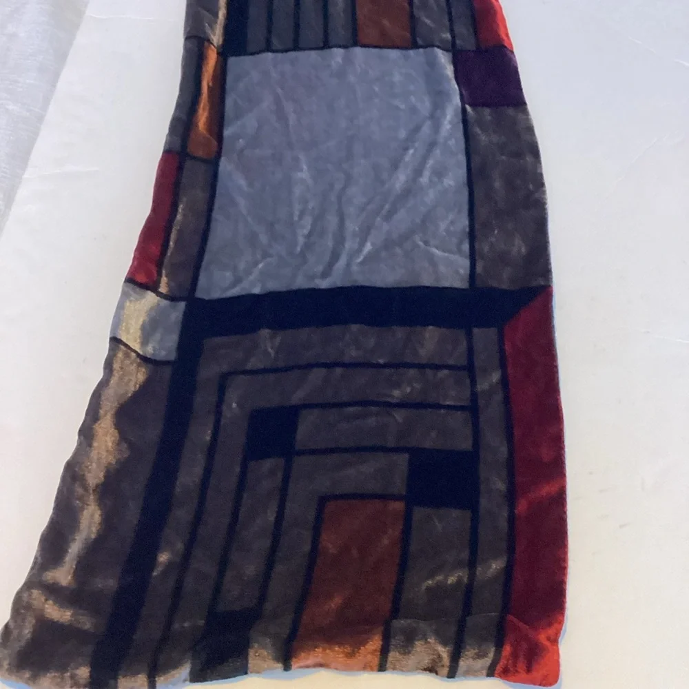 Frank Lloyd Wright Silk Velvet Scarf MOMA Licensed Geometric Design